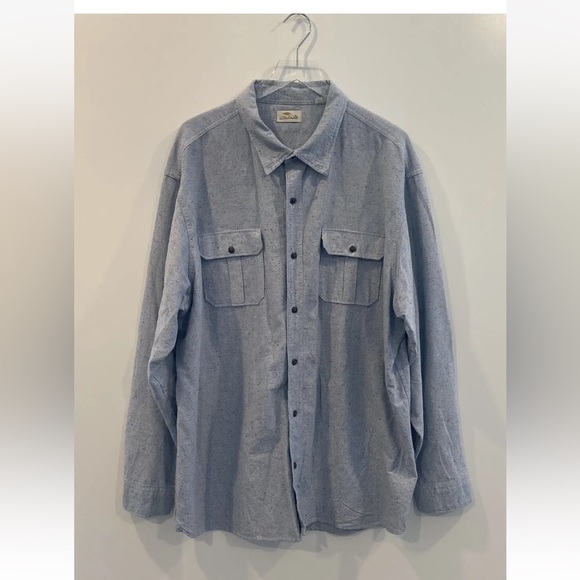 Bob Timberlake Gray Peckled Heavy Cotton Utility Shirt Mens Size 2XL (718) - Picture 1 of 5